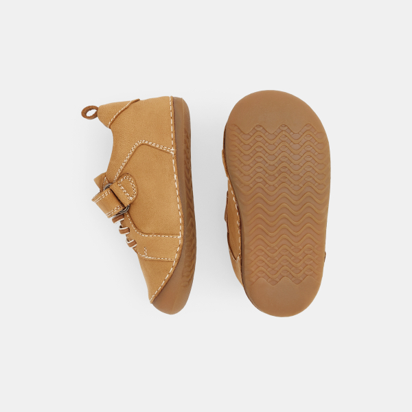 حذاء بارتفاع الكاحل لحديثي الولادة بيج